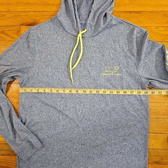 Vineyard Vines Mens Blue Neon Green Logo Long Sleeve Hood Shirt S - Picture 5 of 7